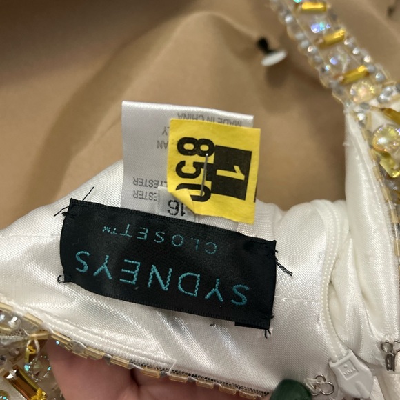 Sydney's Closet Gold and White Prom Dress - Picture 4 of 4